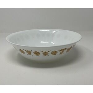 Corelle Corning Butterfly Gold Vegetable Serving Bowl Dish 8.5" VTG White Floral